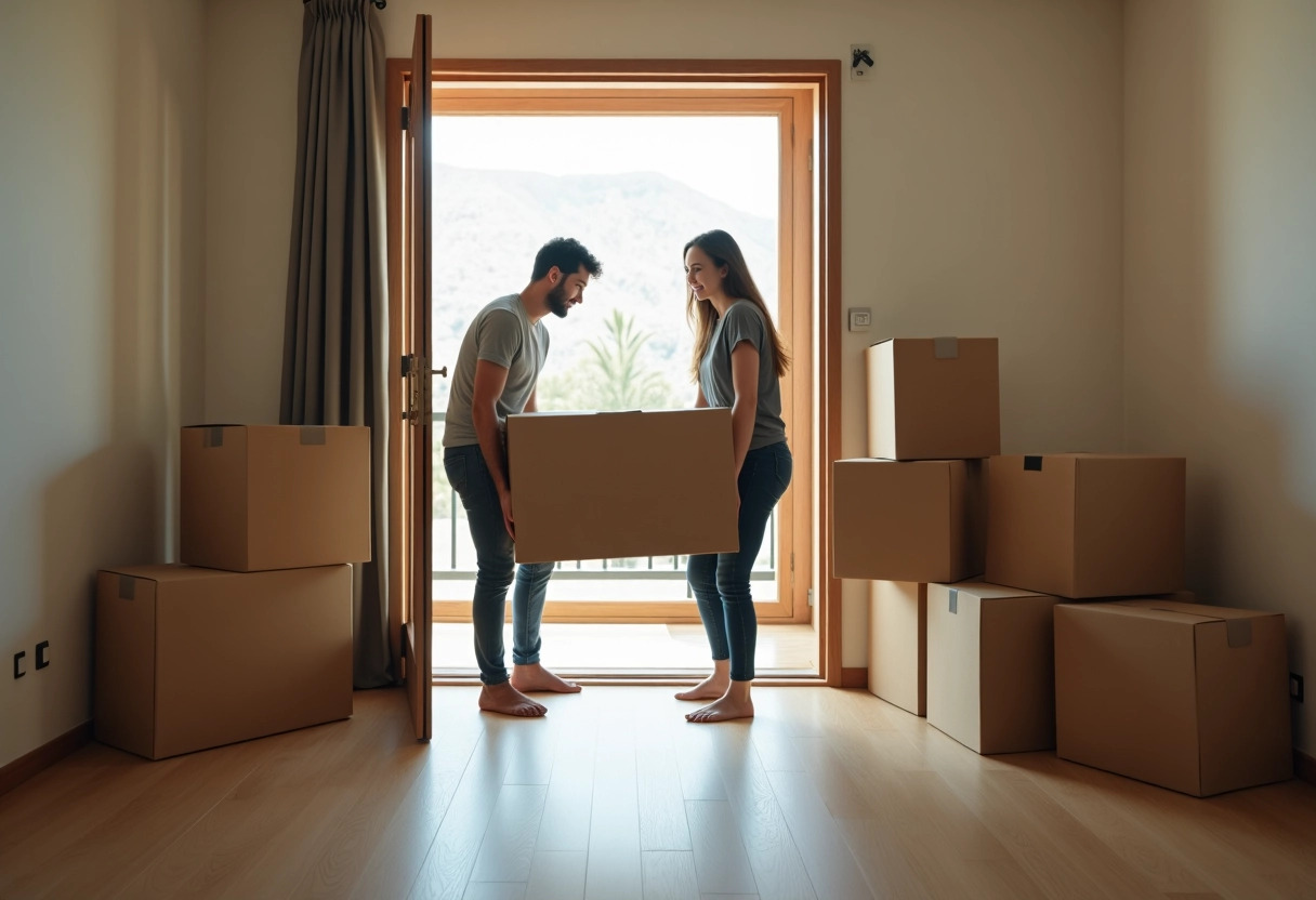 déménagement  cartons